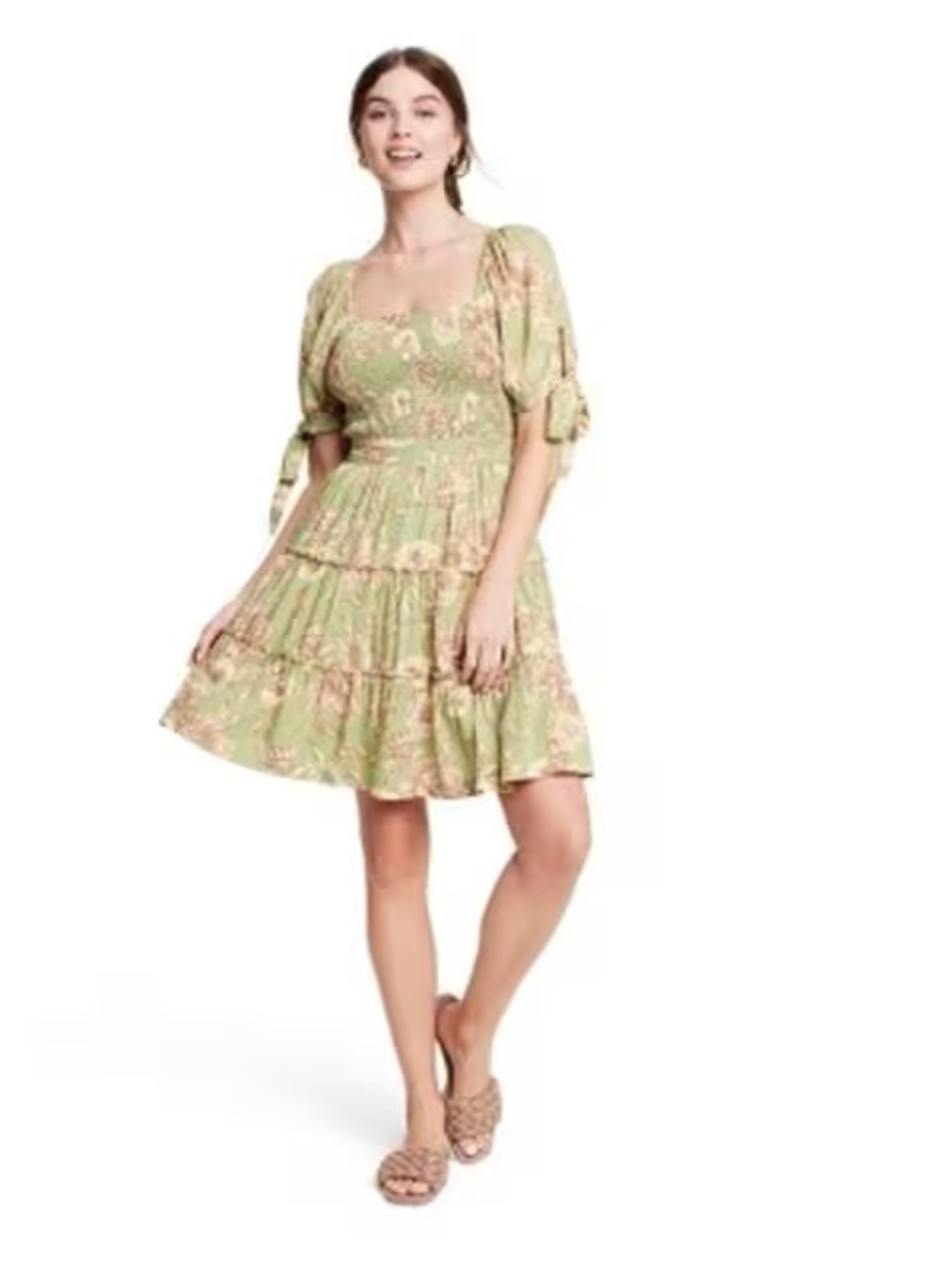 Agua Bendita x Target Romantic Floral Print Puff Sleeve Mini Dress